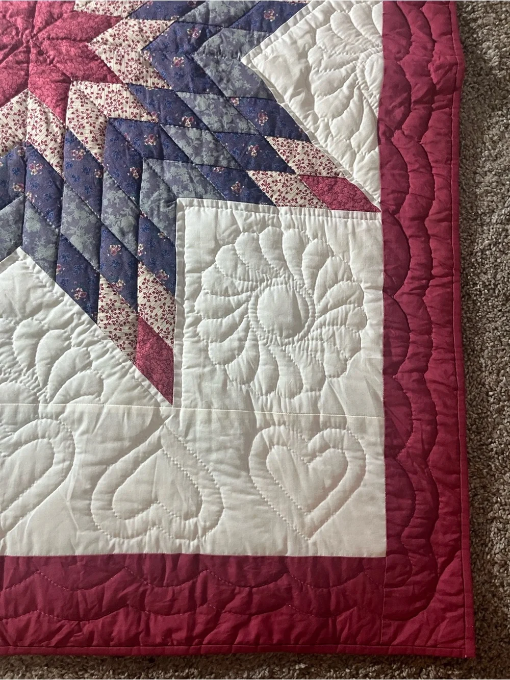 Quilt Vintage Lone Star 37 1/2” W x 47 1/2 L